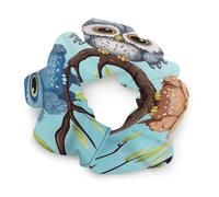 Owls on A Branch Scrunchies Soft Beautiful Hair Ties No Crease Gentle Elastic Hair Bands Sturdy Silk Scrunchy No Damage Satin Scrunchies for Women Girls Hair Accessories