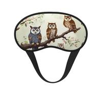 Owls on a Branch Sleep Mask for Side Sleeper Eye Mask for Sleeping Light Blocking Soft Breathable Sleep Eye Mask for Women Men Adjustable Elastic Strap Travel Nap Blackout Eye Shade Cover