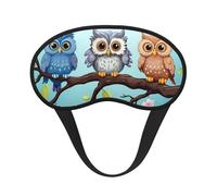 Owls on a Branch Sleep Mask for Side Sleepers: Blackout Eye Masks for Sleeping - Soft Breathable Soft Eye Shade Cover for Travel - Adjustable Night Blindfold for Men Women Gifts
