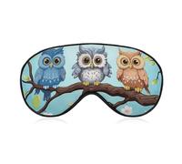 Owls on A Branch Sleep Mask, Ultra Soft Eye Mask for Sleeping with Adjustable Strap, Comfortable Lightweight Blindfold Eyeshade, Total Blackout Eye Cover for Night Sleep Travel Office Nap