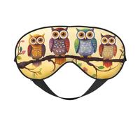 Owls On A Branch Sunny Double-Sided Silk Sleep Mask, Adjustable Light Blocking Eye Mask for Travel, Men & Women, Soft Comfortable Blindfold 20x10cm