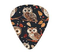 Owls on Tree Branche Printed Guitar Picks 12-Piece Set - Comfortable, Versatile Plectrum for All Guitar Styles & Players