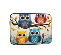 Owls On Tree Branches Laptop Sleeve for Women Men, 13 Inch Waterproof Laptop Bag Lightweight Notebook Computer Cover Bag