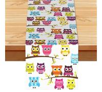 Owls on Tree Branches Multi Purpose Table Runner for Home Decor, Printed Table Cloth for Kitchen Table, Countertops & Dining Area