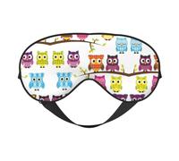Owls On Tree Branches Print Eye Mask for Sleeping Light Blocking,Soft Breathable Eye Mask,Adult Party Eyeshade Favors
