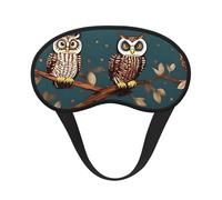 Owls on Tree Branches Print Sleep Mask for Side Sleepers Cute Blackout Eye Mask Shades Cover for Home or Travel