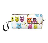 Owls on Tree Branches Print Zippered Organizer Bag, Travel Storage Case, Portable Cosmetic Pouch for Cosmetics, Toiletries