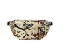 Owls on Tree Branches Printed Waist Bag Adjustable Bum Bag Lightweight Travel Waist Fanny Pack Belt for Walking Cycling Hiking Travel
