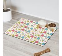 Owls Pet Feeding Mat for Cat Dog Water Bowl Food Mats Cartoon Cute Owls Pet Feeding Mats Absorbent Nti-Slip Contain Spills Protects Floors Placemat 40.6 x 60.9 cm