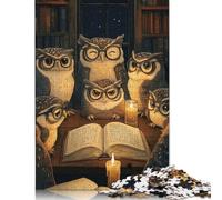 Owls Reading by Candlelight Puzzle Unique Home Decor 100 Percent Recycled Cardboard Jigsaw Puzzle for Adult Children's Day Gifts 1000pcs (75x50cm)