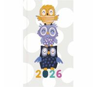Owls Slim Diary 2026, General Diaries, Week To View, Animals, Gift