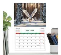 Owls Wall Calendar - Monthly Owl Calendar Planner - Animal Pattern, Jan - Dec 2026, Planner for School Home Workplace Planning Scheduling