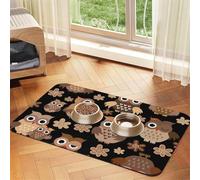 Owls,Waterproof Pet Feeding Mat,PU Leather Placemats for Cat Dog Water Bowl,Food Mats,40x60cm