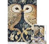 Owls William Morris Floral Forest Jigsaw Puzzles for Adults 1000 Piece Funny Gifts Improve Memory Educational Toy Suitable for Ages 14 And Up size 50x75cm