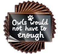 Owls Would Not Have to Enough. Retro Bumper | Teen Room Decor Waterproof Vinyl Wall Math Removable Decal Peel Stick(12X18CM)