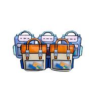 OWLSOME Trendybag Orange and Purple Top-handle Party Goodie bags, Grip n’ Seal gift bags with Stand-up Bottom, birthday bags, 20 Pcs (Small, Mixed Color)