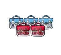 OWLSOME Trendybag Red and Blue Top-handle Party Goodie bags, Grip n’ Seal gift bags with Stand-up bottom, Birthday Bags, 20 Pcs (Large, Mixed Color)