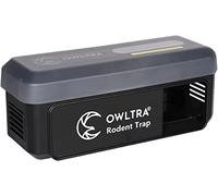 OWLTRA OW-7 in-/Outdoor Electric Rodent Trap, Instant Kill Mouse & Rat Zapper with Waterproof Cover, Sound & Light Alarm, and Batteries or USB Power Source, Waterproof Grade IPX4, Black