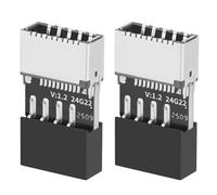 OwlTree 2 Pack USB 2.0 to USB 3.2 Gen 1 Header Adapter Front Panel Connector Motherboard 9 Pin to 20-Pin Type E Key-A Female Adapter