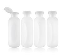 owlyee 6.7oz Travel Shampoo Bottle, Empty Plastic Squeeze Bottles with Flip Cap, 4PCS Lotion Container for Toiletries, Clear, 200ml-4