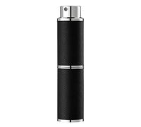 owlyee Travel Perfume Bottle Refillable - 8ML Leather Empty Mini Cologne Spray Atomizer Men - Small Fragrance Sample Sprayer - Portable Refill Travel Essentials Container with Black