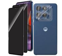 OWMGTS 2+2 Privacy Screen Protector for Motorola Moto G Stylus 5G 2025 + 2 Pack Camera Lens Protector, Full Coverage Anti Spy Film, 9H Hardness, Anti-Scratch, Support fingerprint unlocking