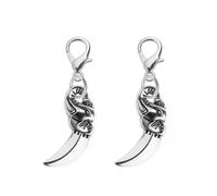 Own Charm ~ antique silver 3D elephants tooth teeth shaped charms pendants 18x9mm,Zipper Pull, Perfect for Necklaces, Bracelets, keychain and earrings