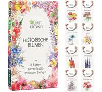 Own Grown Historical Flowers 8 Seed Set - 1 Set