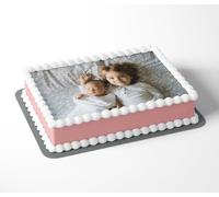 Own Image, Photo or logo Edible Cake topper Personalised Icing or Wafer Rectangle A4 or A3