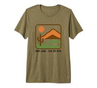 Own Land. Live Off Grid Minimalist Desert Land Mountain Premium T-Shirt