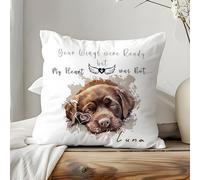 Own Photo Personalised Custom Bespoke Memorial Memory Cushion Pet Loss Throw Pillow Dog Puppy Pup Cover Insert Name Comfort Message Novel Printed Personalized Sympathy Gift