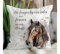 Own Photo Personalised Custom Bespoke Memorial Memory Cushion Pet Loss Throw Pillow Farm Horse Stallion Steed Bronco Cover Insert Name Comfort Message Unique Printed Personalized Sympathy Gift