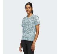 Adidas Own The Run Allover Print Short Sleeve T-shirt Blue,Grey S Woman