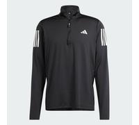 adidas Own The Run Mens Running Top Black Long Sleeve Half Zip Reflective Jersey