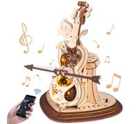 Own1one 3D Wooden Model Kits Age 14+ for Adult to Build, Magic Cello Music Box Wooden Puzzle with Music & Light, Christmas Puzzle Gifts for Teens Adults