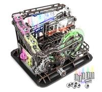 Own1one Marble Run 3D Puzzle Age 8+ for Adults - 3D Wooden Puzzles Marble Run with LED Hand Cranked Wooden Model Kit with Balls - Gift for Teens & Adults