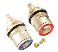 Ownace Pair of Replacement Bath Tap Valves Quarter Turn Ceramic 3/4" 53MM 20 Teeth Supplied with Brass Screws