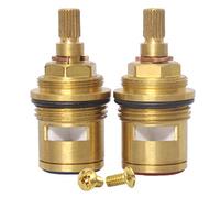 Ownace Pair of Replacement Bath Tap Valves Quarter Turn Ceramic 3/4" 57MM 20 Teeth (Supplied with Brass Screws)