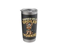 Owned by a Spoiled Yorkie Funny Cute Yorkshire Terrier Owner Stainless Steel Insulated Tumbler