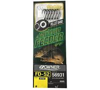 Owner FD-52 Method Feeder Pellet Bait Band Barbless Hooks to Nylon (10)