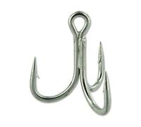 Owner ST-66 4X-Strong Corrosion Resistant Tinned Finish Short Shank Treble Hook, Size 3/0 (6 Per Pack)