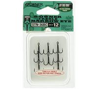 Owner Stinger Treble Hooks 8 Pack Size 12 STN-36B Black Chrome Narrow Eye #51621 Fishing