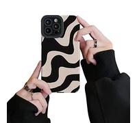 Ownest Compatible With iPhone 13 Pro Case - Fashion Simple Cute Zebra Stripes Pattern for Women Girls - Soft Silicone Protection - Black