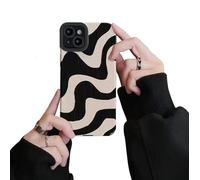 Ownest iPhone 15 Case - Fashion Zebra Stripes Pattern for Women & Girls - Soft Silicone Protection - Black