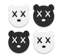 Owngen Cute Thumb Grip Caps for Nintendo Switch/Lite/OLED, Kawaii Magic Moon Joy-Stick Button Stick Cover 3D Analog Ergonomic Cap for NS Controller Joy-Cons (Black&White)