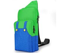 Owngen Cute Travel Bag for Nintendo Switch/ 2 / Lite / OLED, Portable Small Sling Crossbody Shoulder Carrying Storage Backpack for NS Consolo, Charging Dock, Joy-Cons, Accessories (Green&Blue)