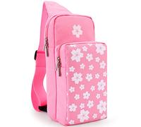 Owngen Cute Travel Bag for Nintendo Switch/ Lite,OLED, Portable Small Pink Sakura Shoulder Carrying Storage Backpack for NS Consolo, Joy-Cons, Accessories for Women (Pink & White Sakura)