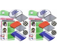OWNHEALER 3-Piece Family Nit Comb Set | Lice & Nit Removal for All Hair Types | Professional Grooved Metal & Fine Tooth Combs | For Kids & Adults (Pack of 2)
