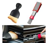 Ownkim Complete Interior Car Cleaning Kit - Soft Duster Brush, 2Pcs Car Detailing Brushes, Air Vent Cleaning Brush, Compact Size, Versatile Car Interior Detailing Tools