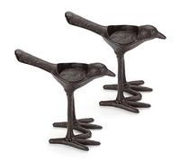 OwnMy 2 Cast Iron Bird Tea Light Candle Holders, Vintage Votive Candle Stands Rustic Metal Candlestick Holders Decorative Bird Figurines Tealight Holders for Dining Table Centerpieces